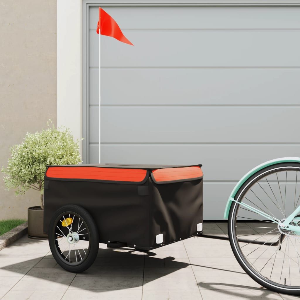 Bicycle Trailer Black and Orange 45 kg Iron