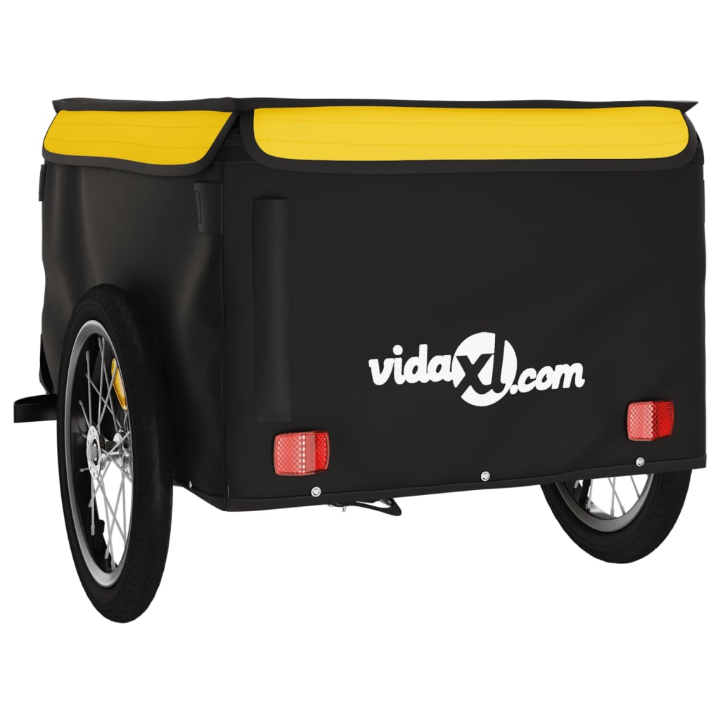 Bicycle Trailer Black and Yellow 45 kg Iron