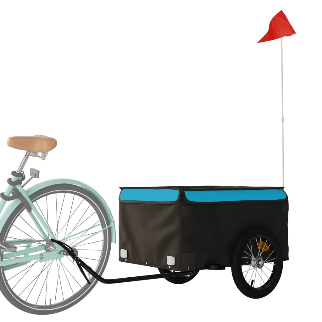 Bicycle Trailer Black and Blue 45 kg Iron