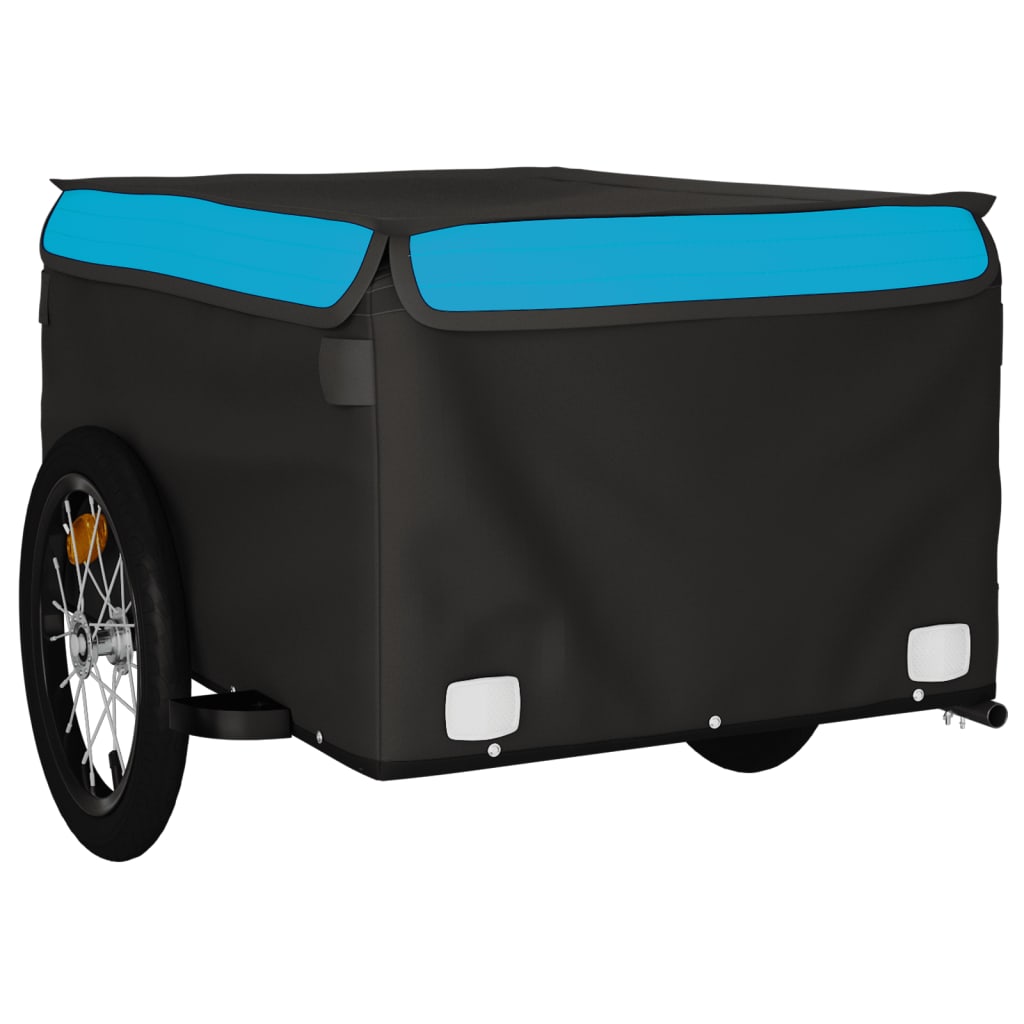 Bicycle Trailer Black and Blue 45 kg Iron