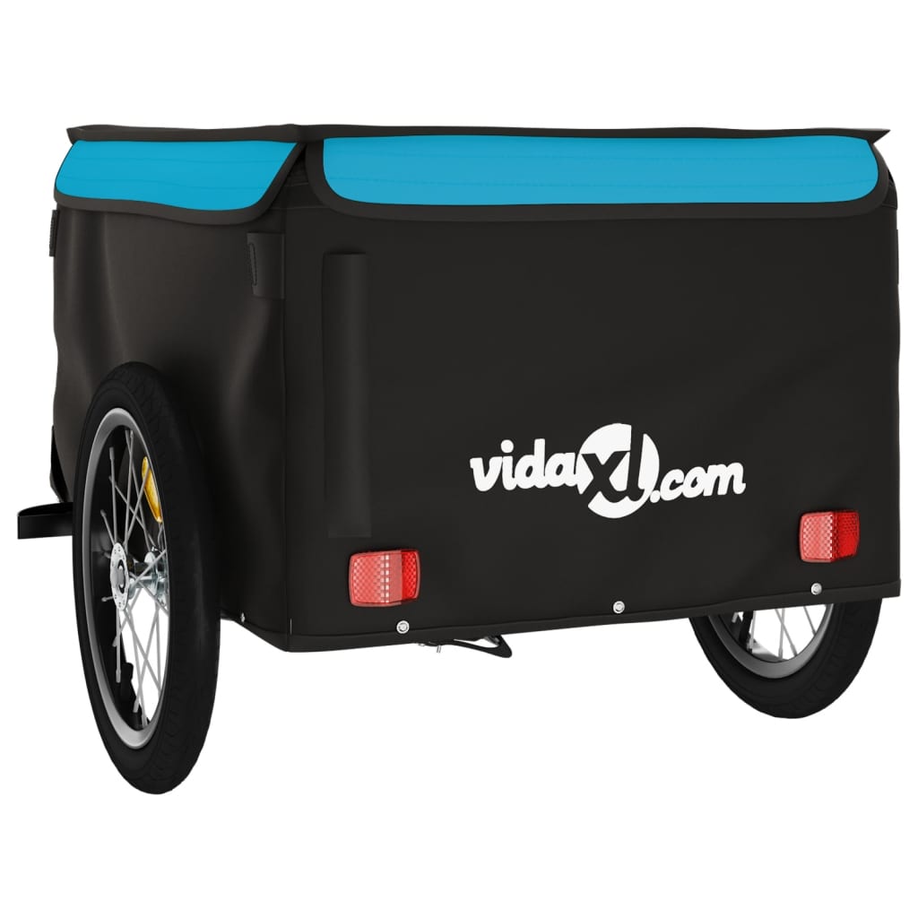 Bicycle Trailer Black and Blue 45 kg Iron