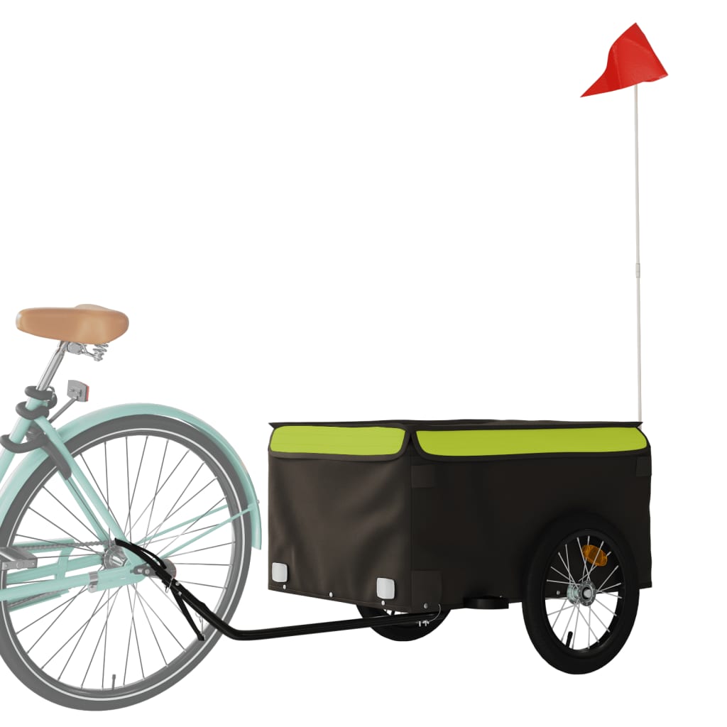 Bicycle Trailer Black and Green 45 kg Iron
