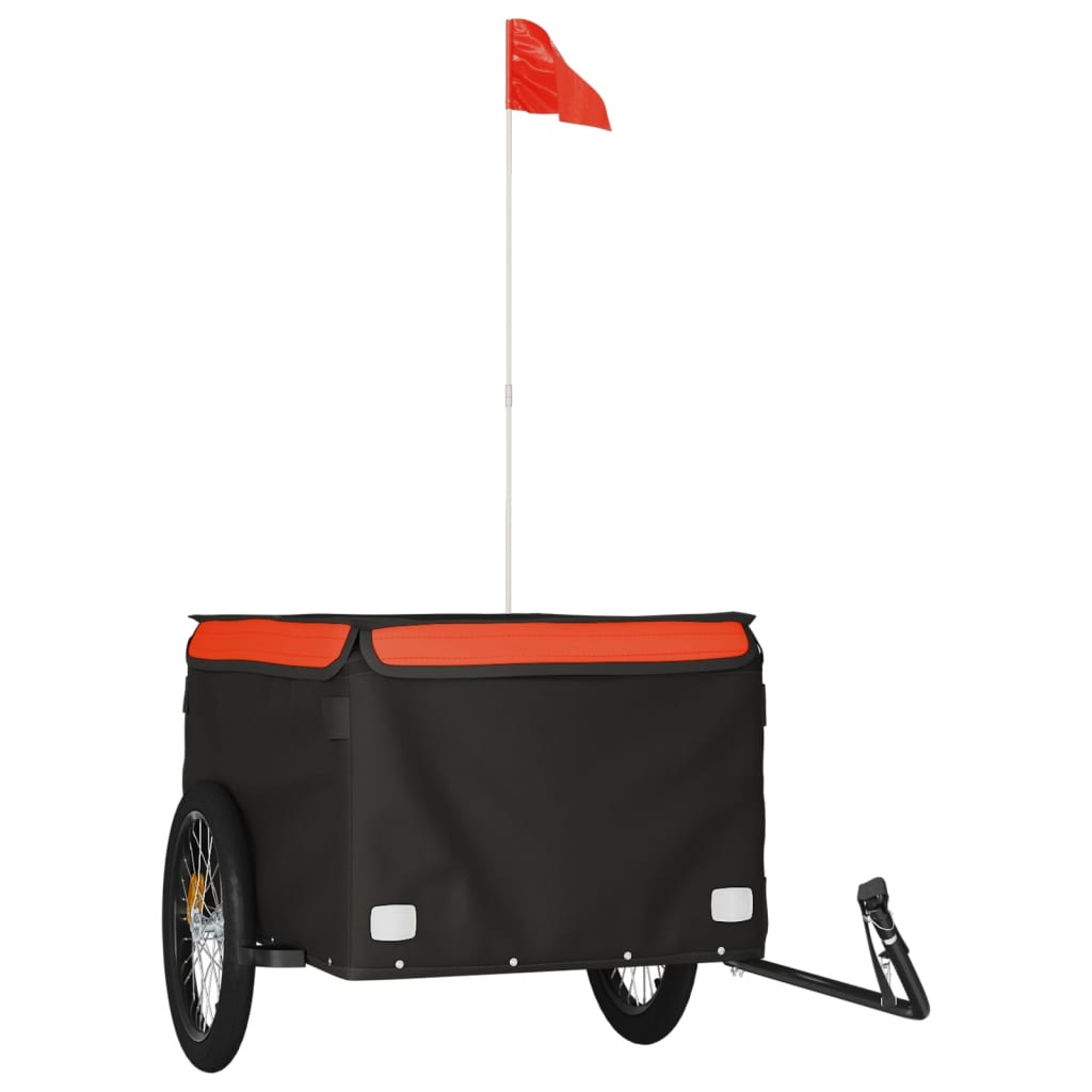Bicycle Trailer Black and Orange 45 kg Iron