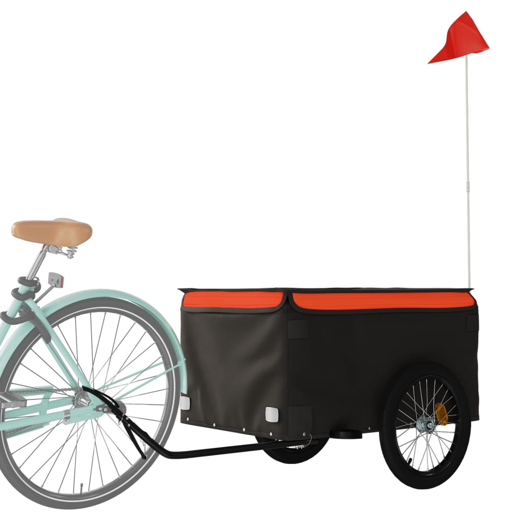 Bicycle Trailer Black and Orange 45 kg Iron