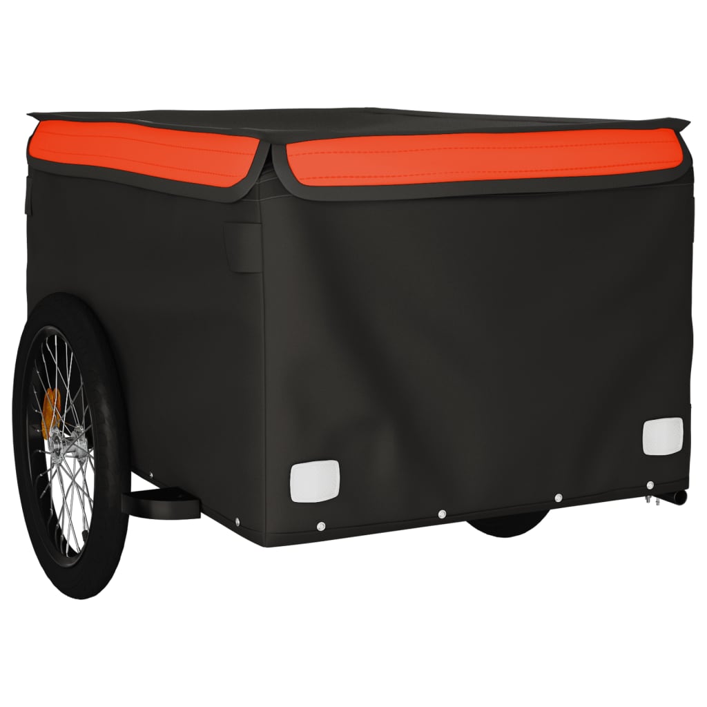 Bicycle Trailer Black and Orange 45 kg Iron
