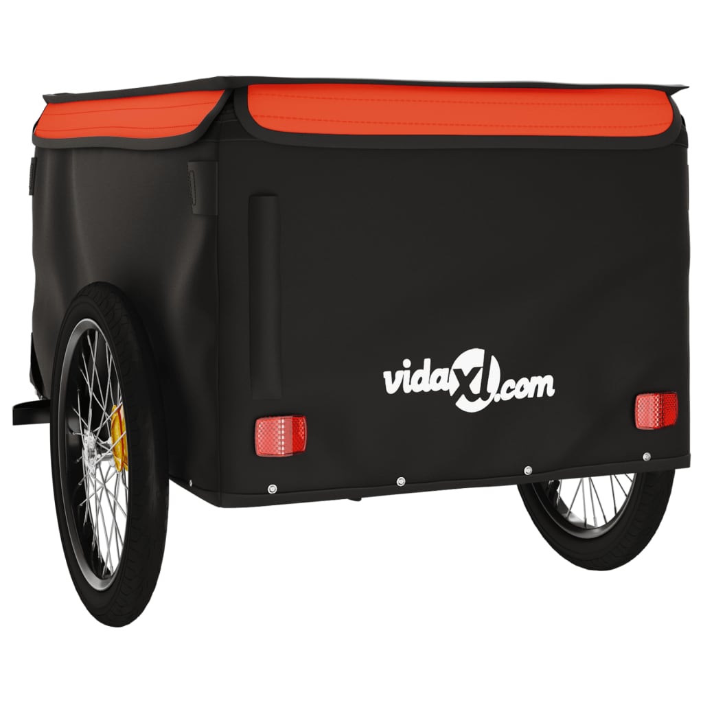 Bicycle Trailer Black and Orange 45 kg Iron
