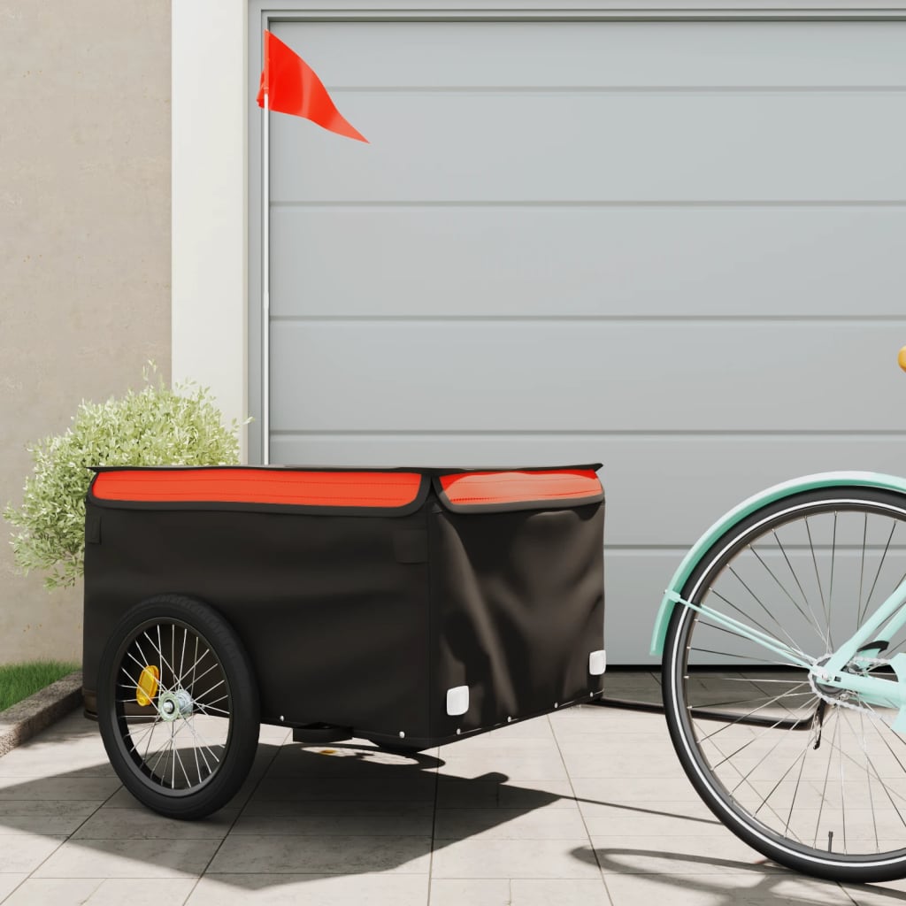 Bicycle Trailer Black and Orange 45 kg Iron