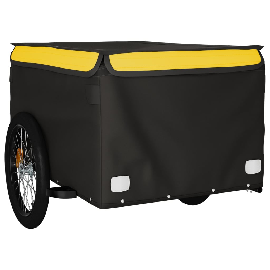 Bicycle Trailer Black and Yellow 45 kg Iron