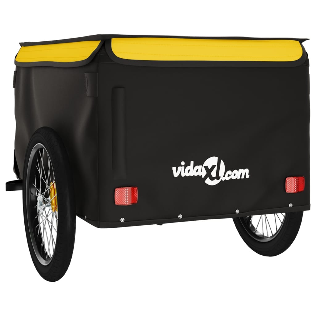 Bicycle Trailer Black and Yellow 45 kg Iron