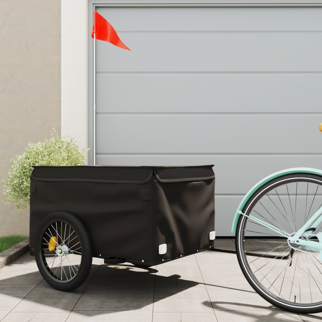 Bicycle Trailer Black 45 kg Iron