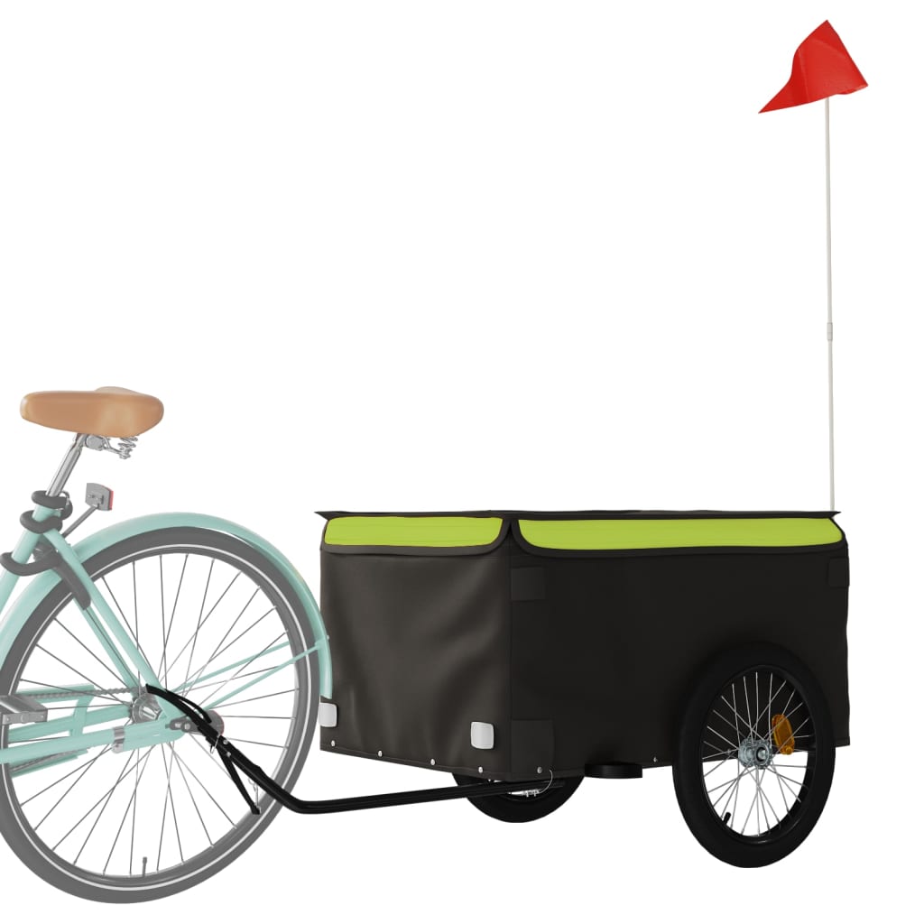 Bicycle Trailer Black and Green 45 kg Iron