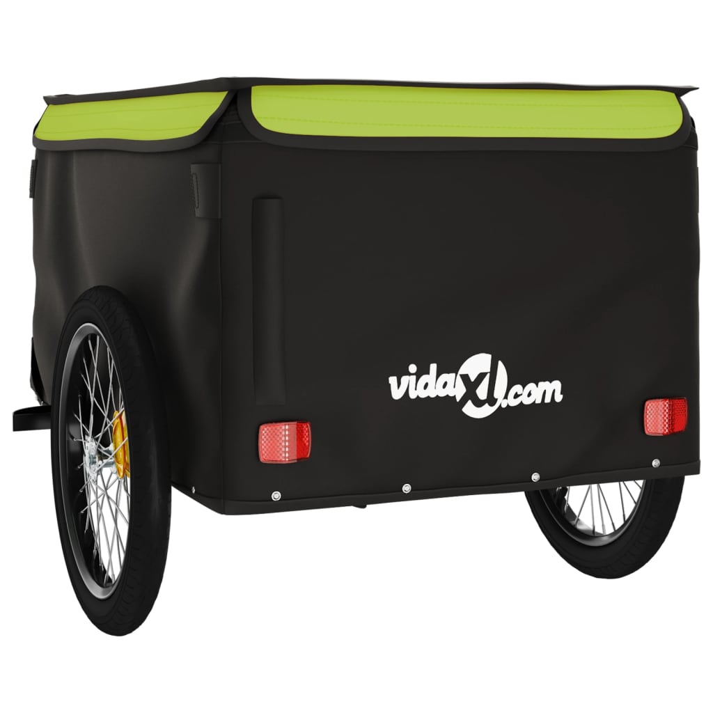 Bicycle Trailer Black and Green 45 kg Iron