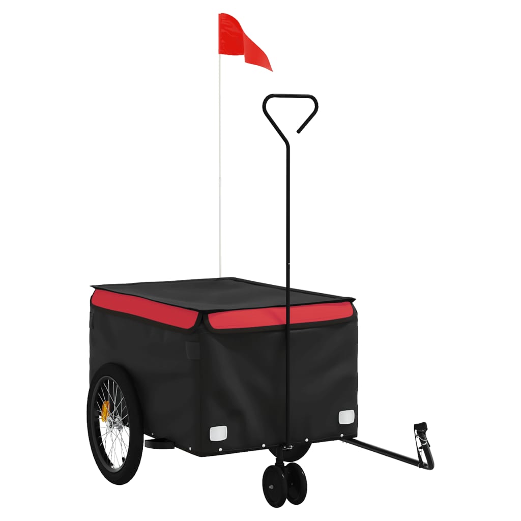 Bicycle Trailer Black and Red 30 kg Iron