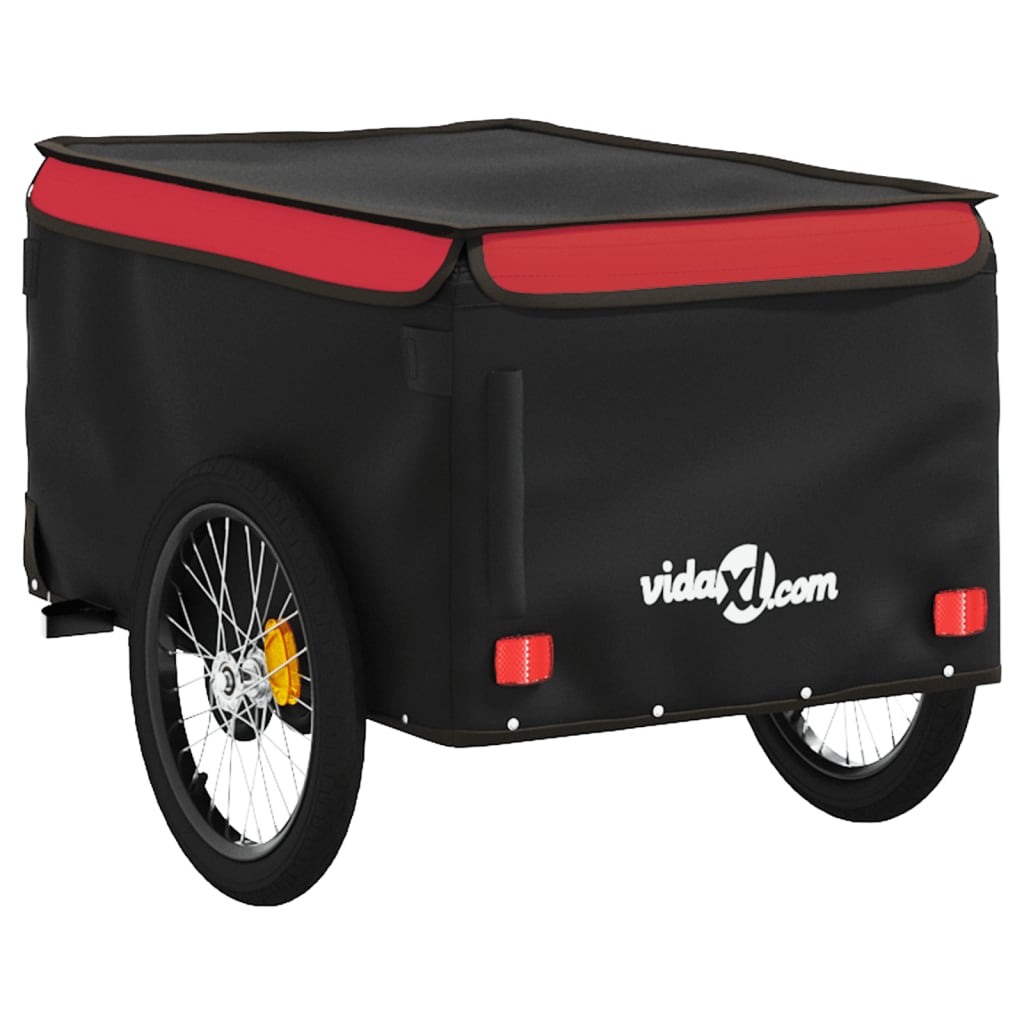 Bicycle Trailer Black and Red 30 kg Iron