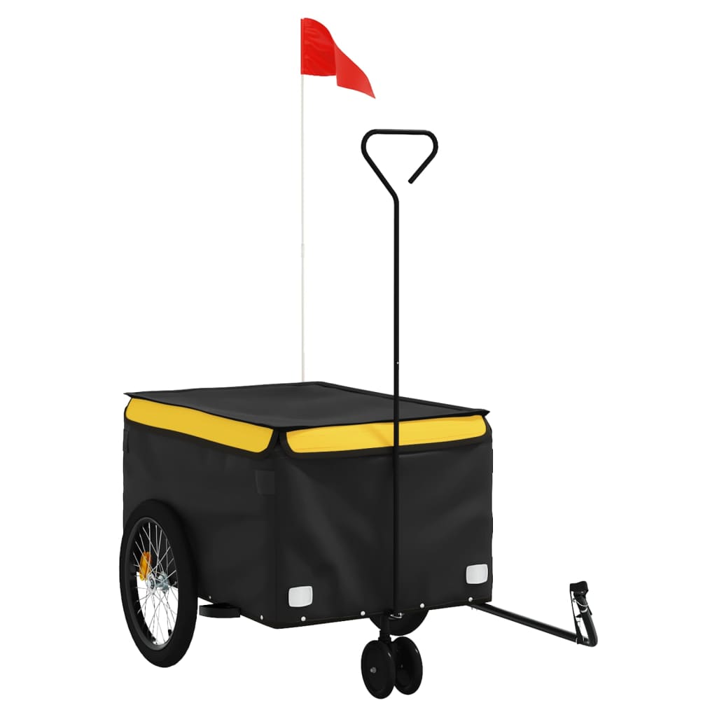 Bicycle Trailer Black and Yellow 30 kg Iron