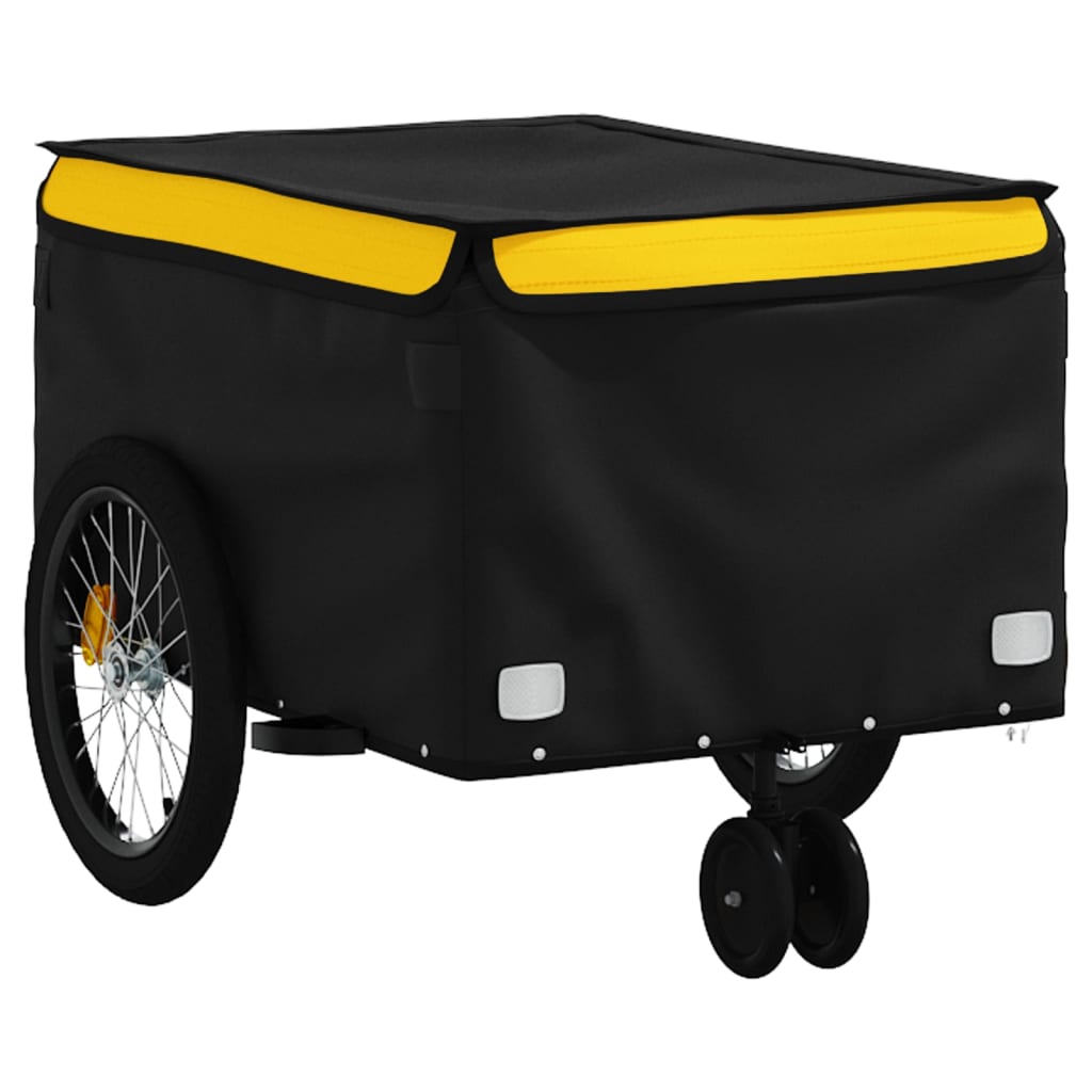 Bicycle Trailer Black and Yellow 30 kg Iron