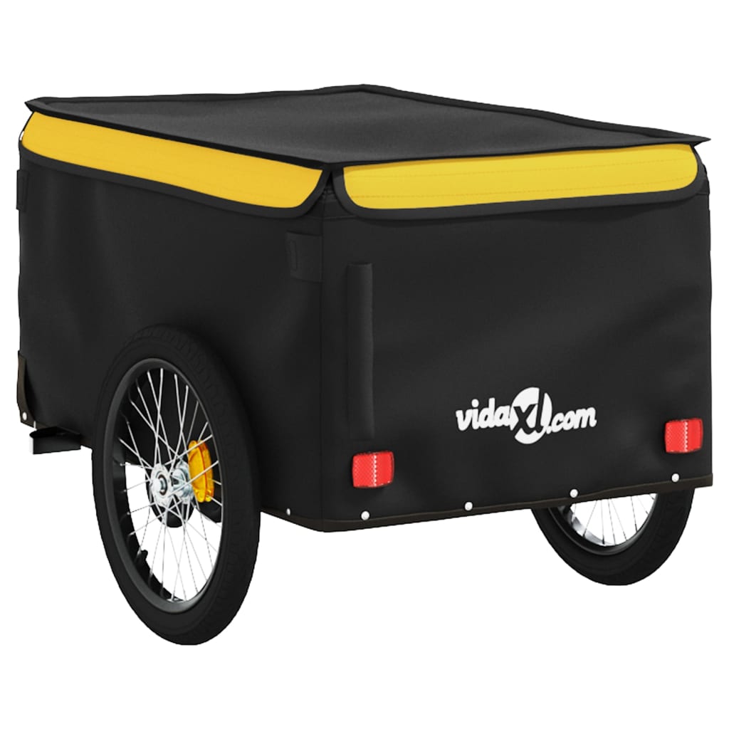 Bicycle Trailer Black and Yellow 30 kg Iron