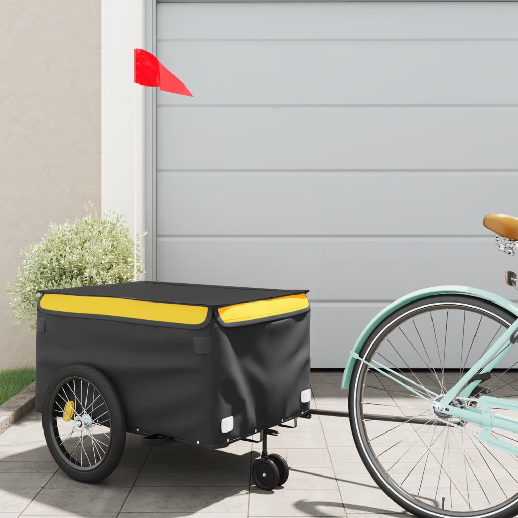 Bicycle Trailer Black and Yellow 30 kg Iron