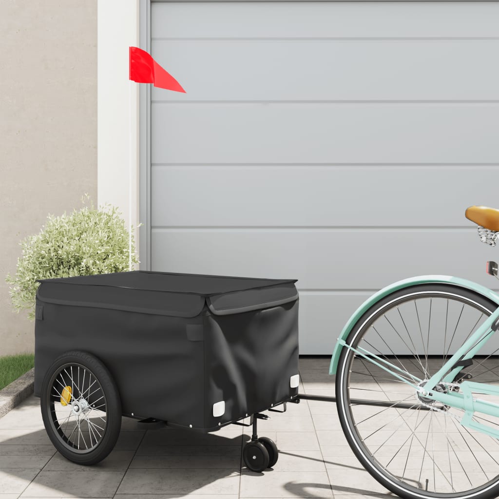 Bicycle Trailer Black 30 kg Iron
