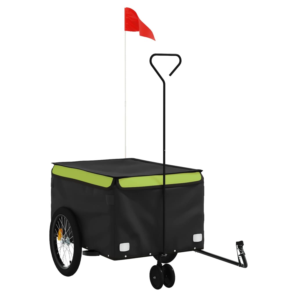 Bicycle Trailer Black and Green 30 kg Iron
