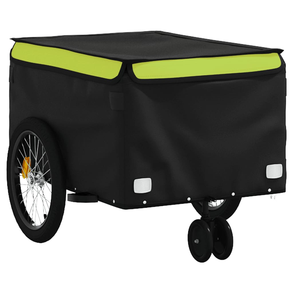 Bicycle Trailer Black and Green 30 kg Iron