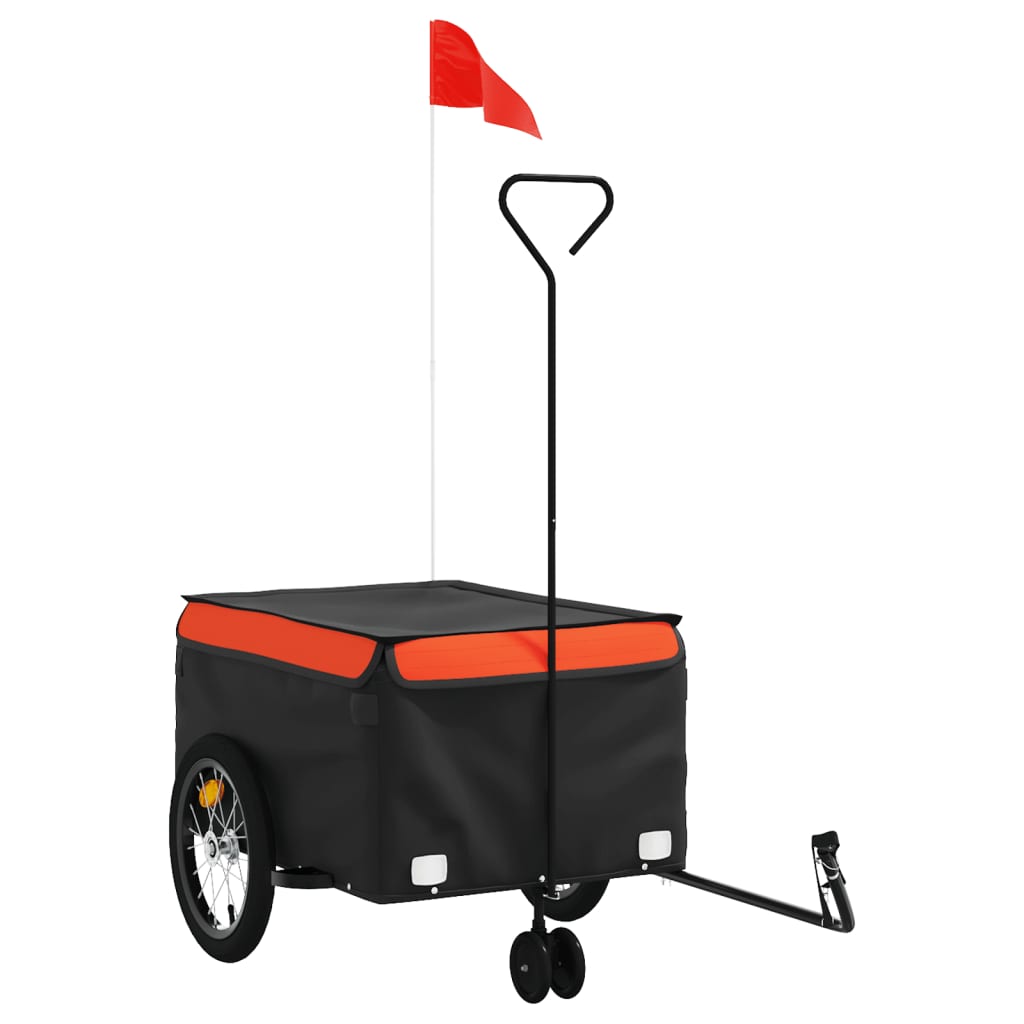 Bicycle Trailer Black and Orange 45 kg Iron