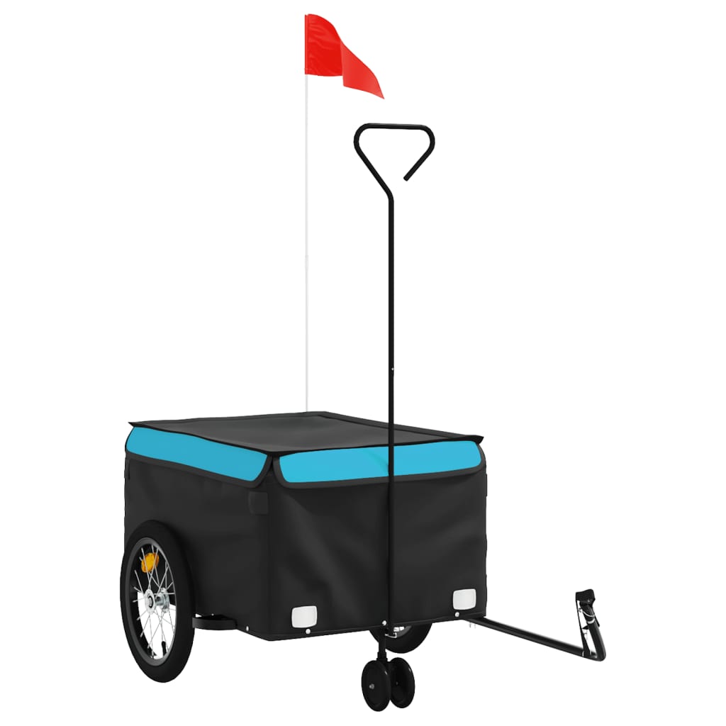 Bicycle Trailer Black and Blue 45 kg Iron