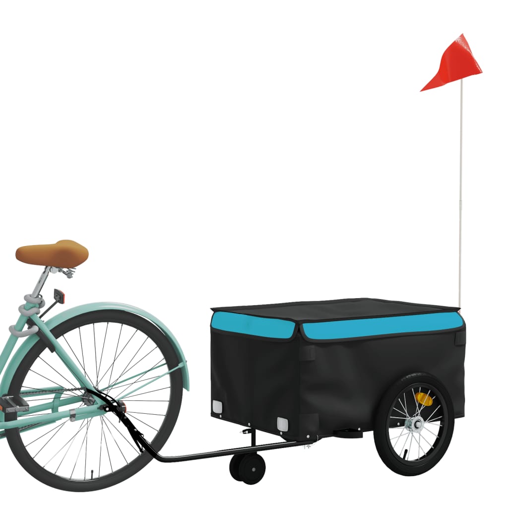 Bicycle Trailer Black and Blue 45 kg Iron