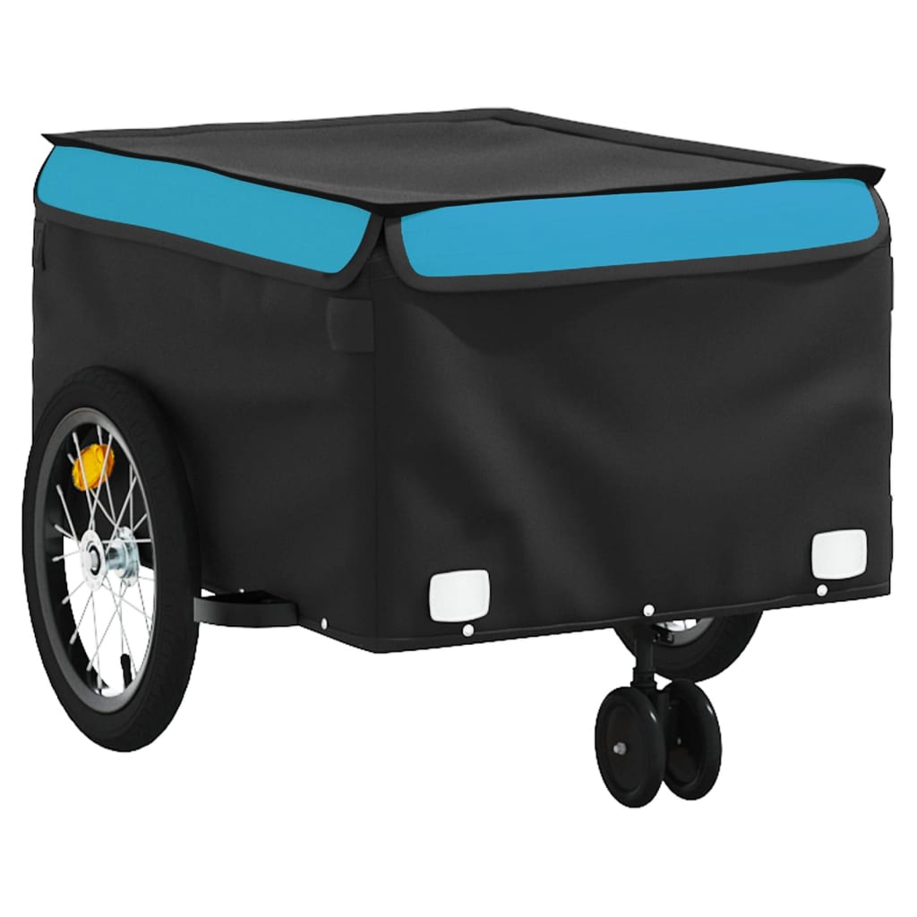 Bicycle Trailer Black and Blue 45 kg Iron