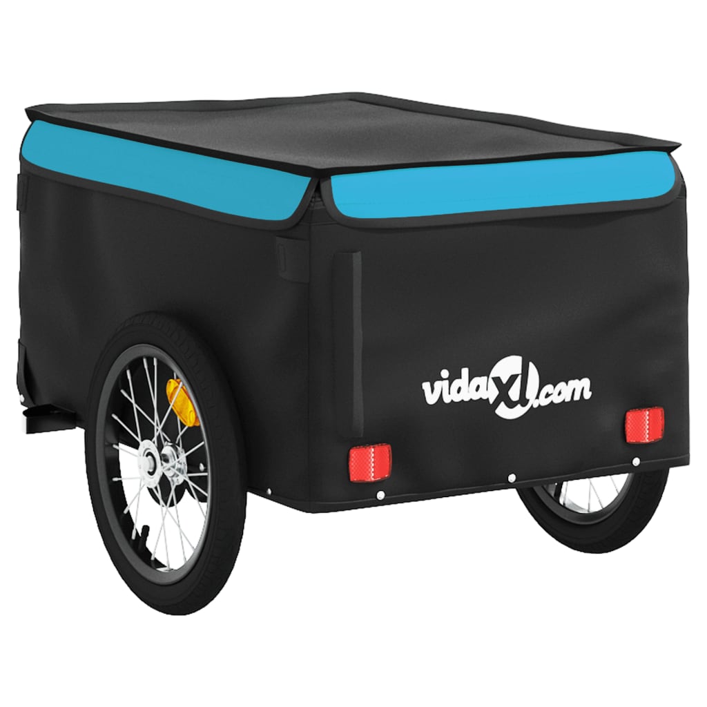 Bicycle Trailer Black and Blue 45 kg Iron