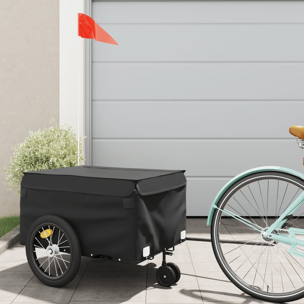Bicycle Trailer Black 45 kg Iron