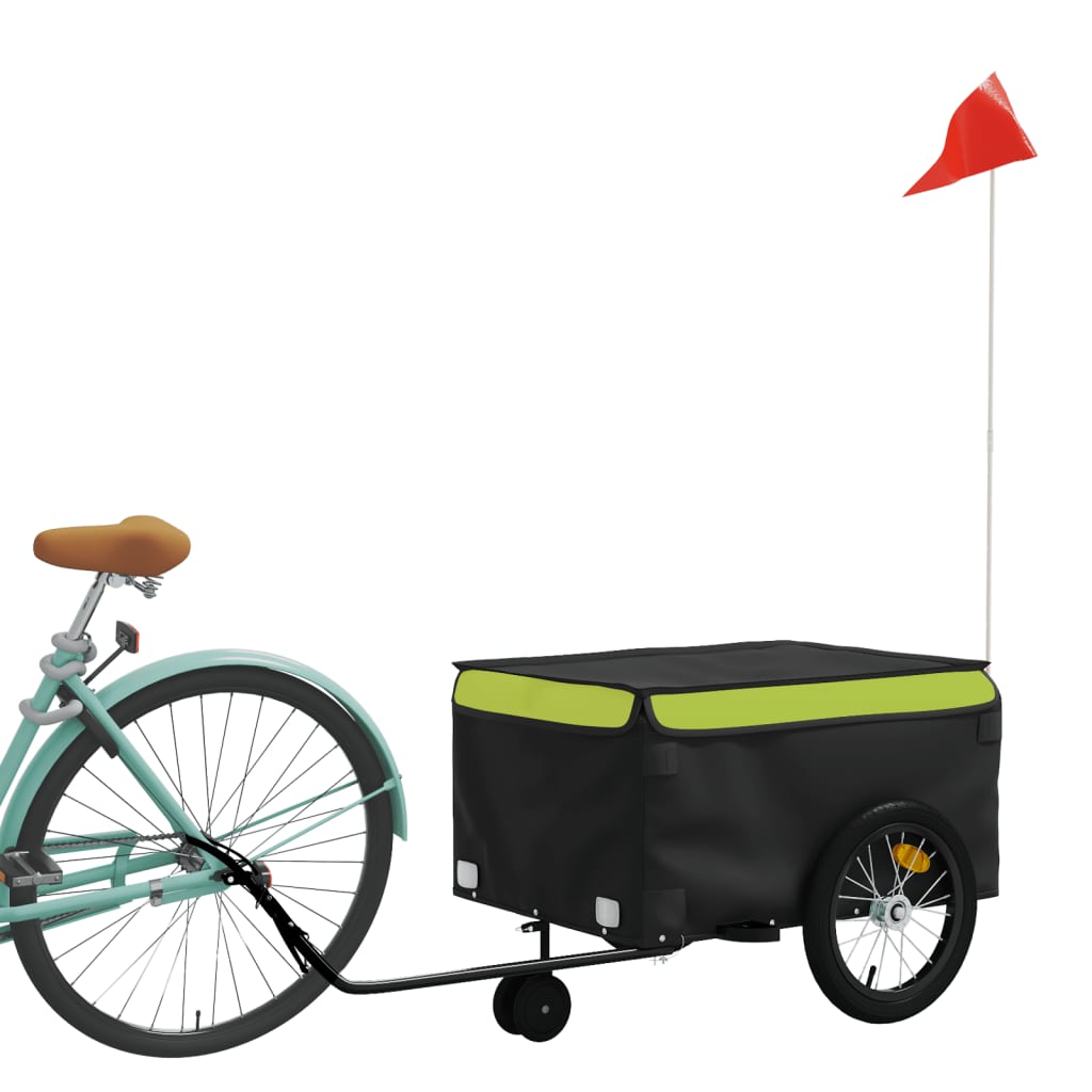 Bicycle Trailer Black and Green 45 kg Iron