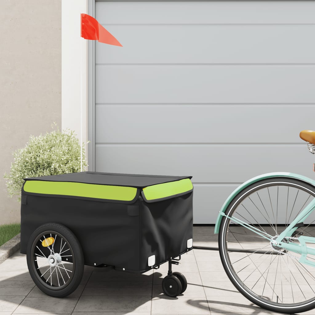Bicycle Trailer Black and Green 45 kg Iron