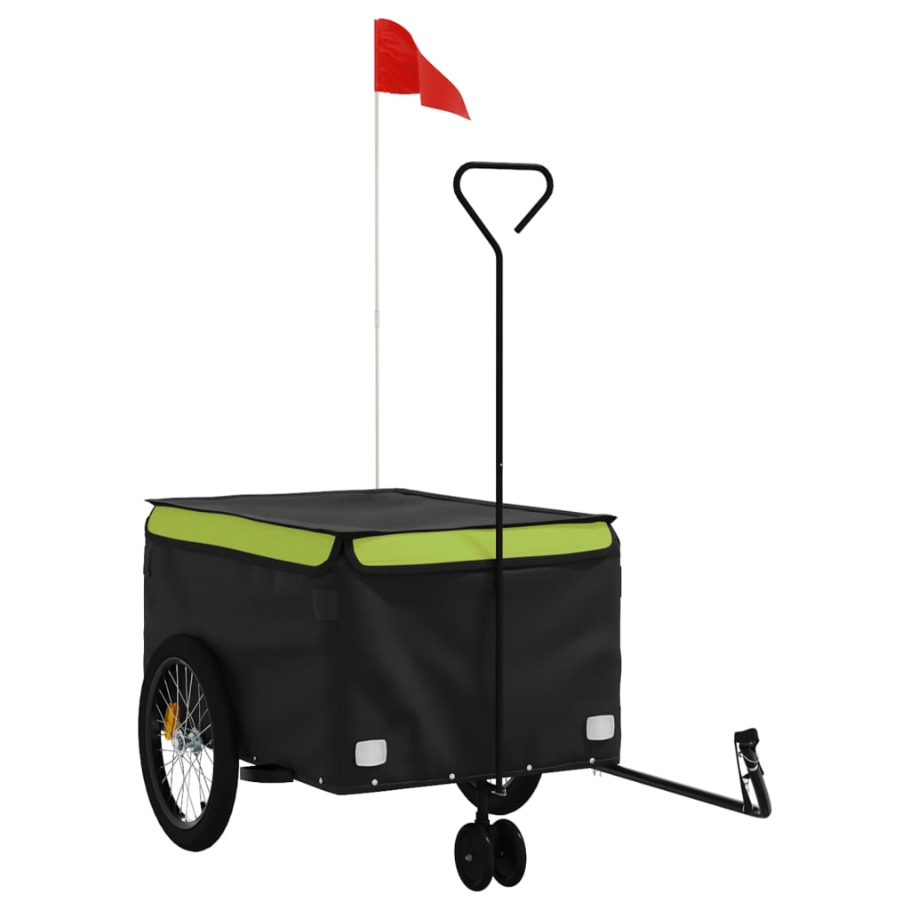 Bicycle Trailer Black and Green 45 kg Iron