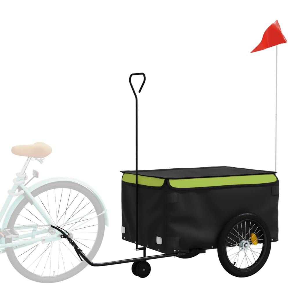 Bicycle Trailer Black and Green 45 kg Iron