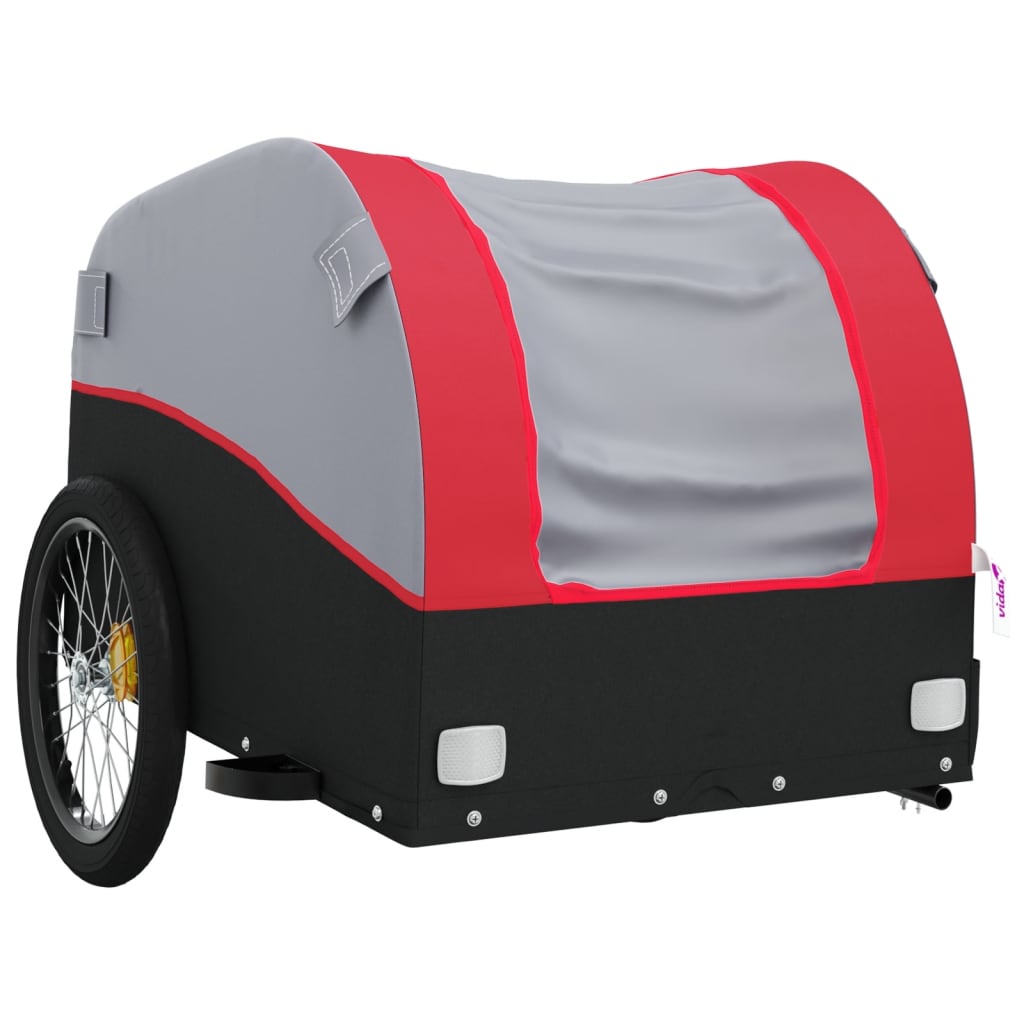 Bicycle Trailer Black and Red 30 kg Iron
