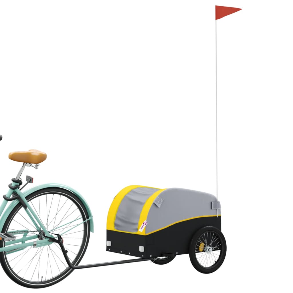Bicycle Trailer Black and Yellow 30 kg Iron