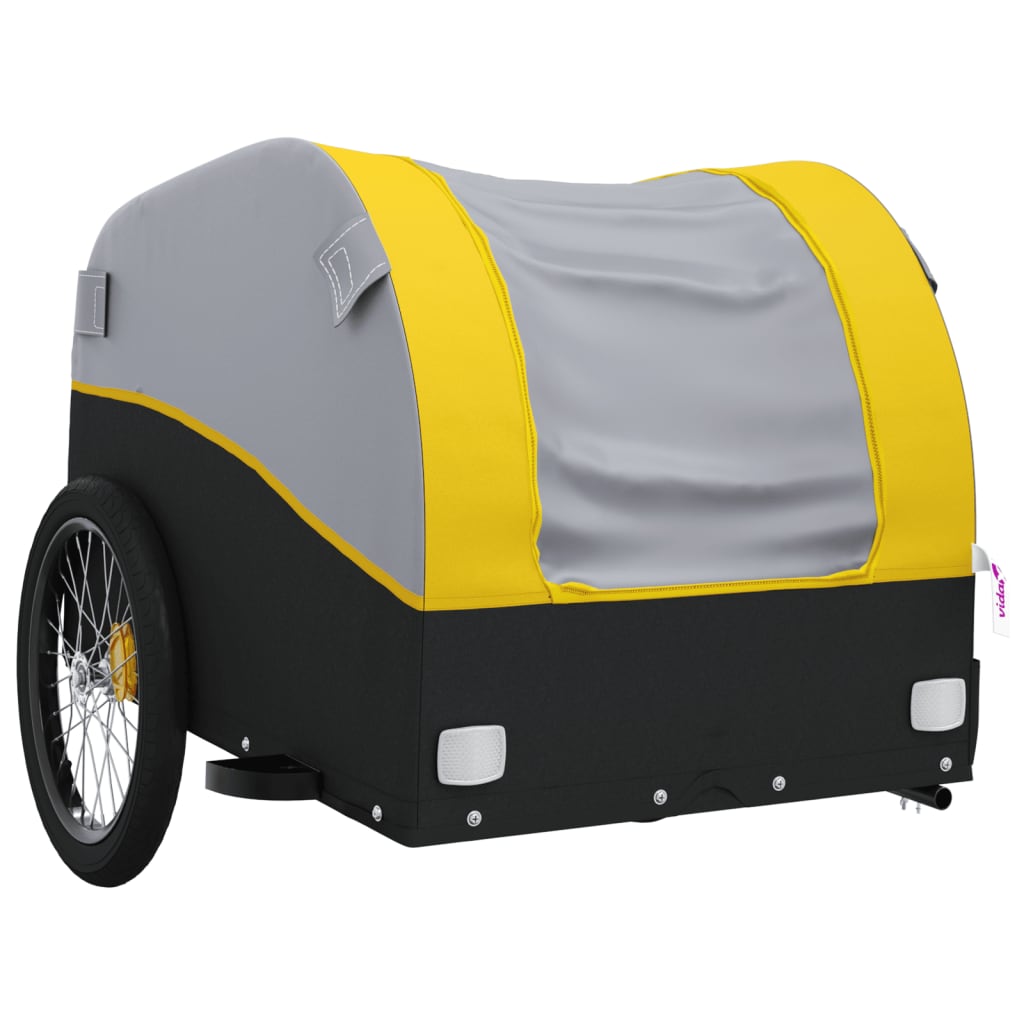 Bicycle Trailer Black and Yellow 30 kg Iron