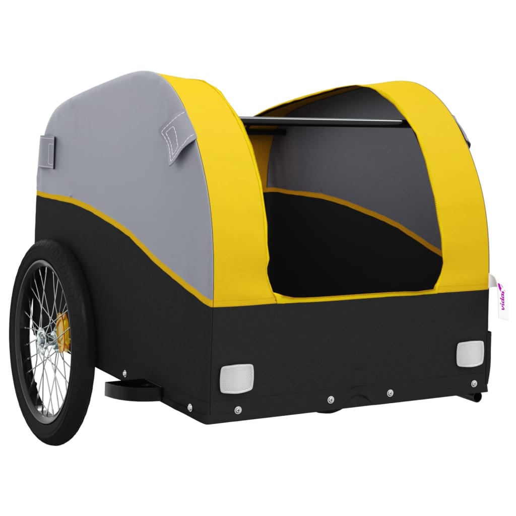 Bicycle Trailer Black and Yellow 30 kg Iron
