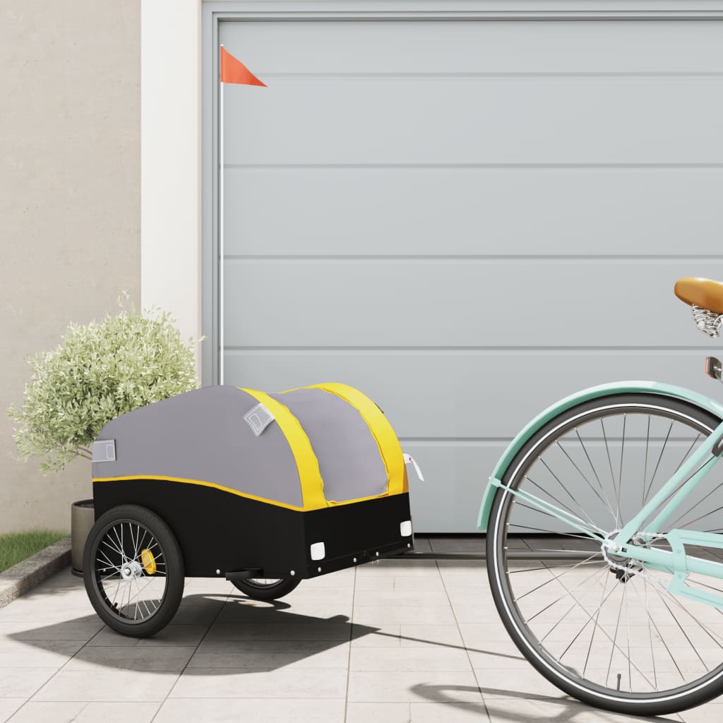 Bicycle Trailer Black and Yellow 30 kg Iron