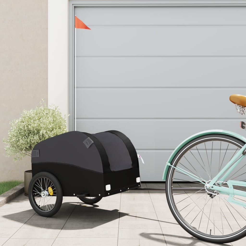 Bicycle Trailer Black 30 kg Iron