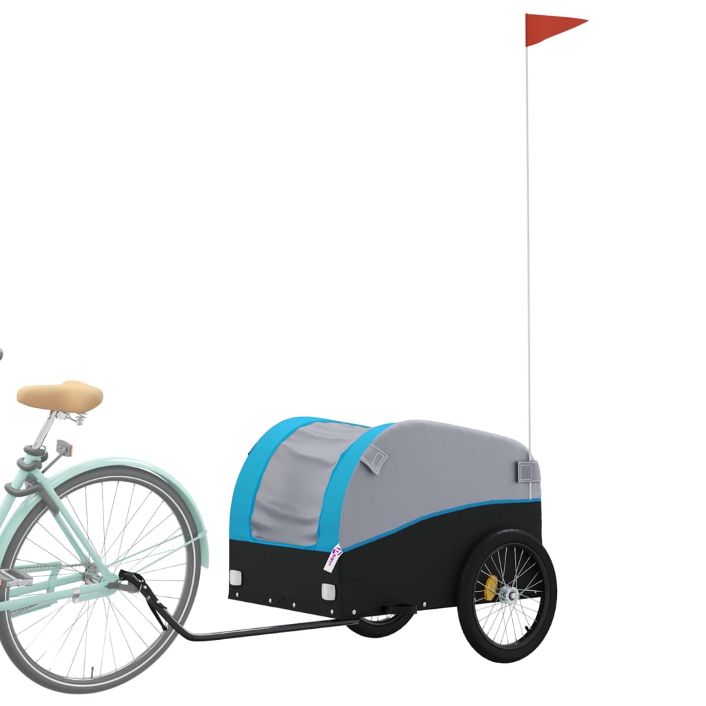 Bicycle Trailer Black and Blue 45 kg Iron