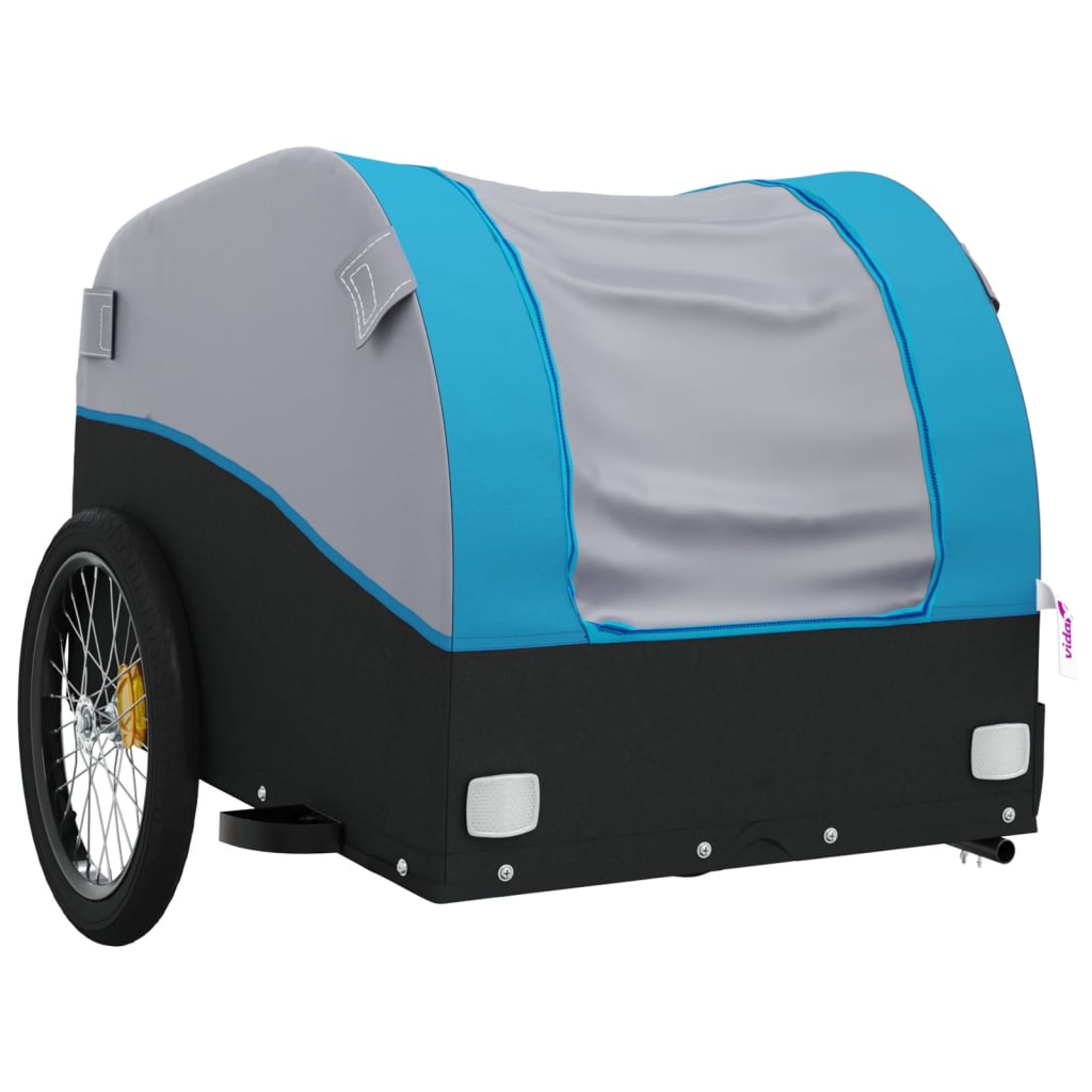 Bicycle Trailer Black and Blue 45 kg Iron