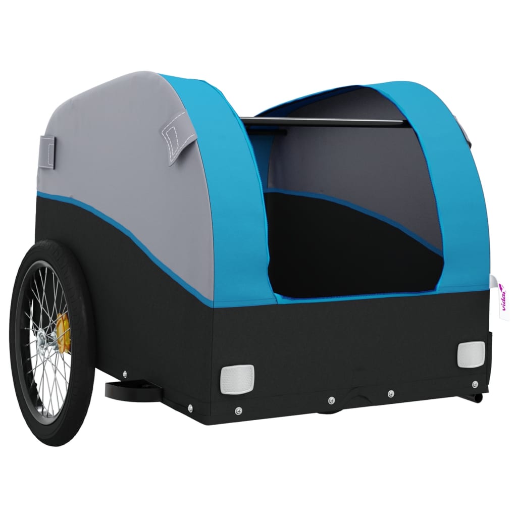 Bicycle Trailer Black and Blue 45 kg Iron