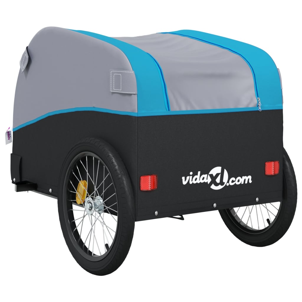 Bicycle Trailer Black and Blue 45 kg Iron