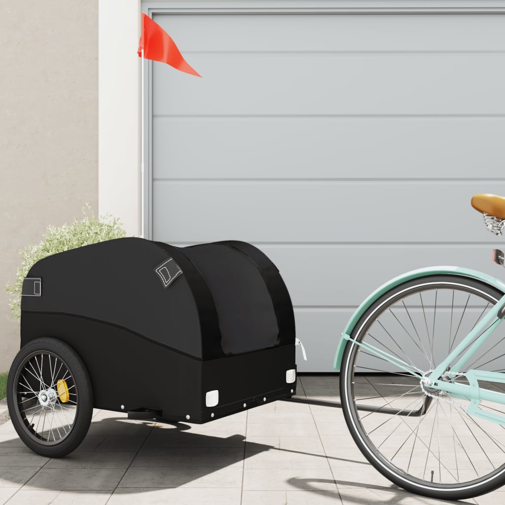 Bicycle Trailer Black 45 kg Iron