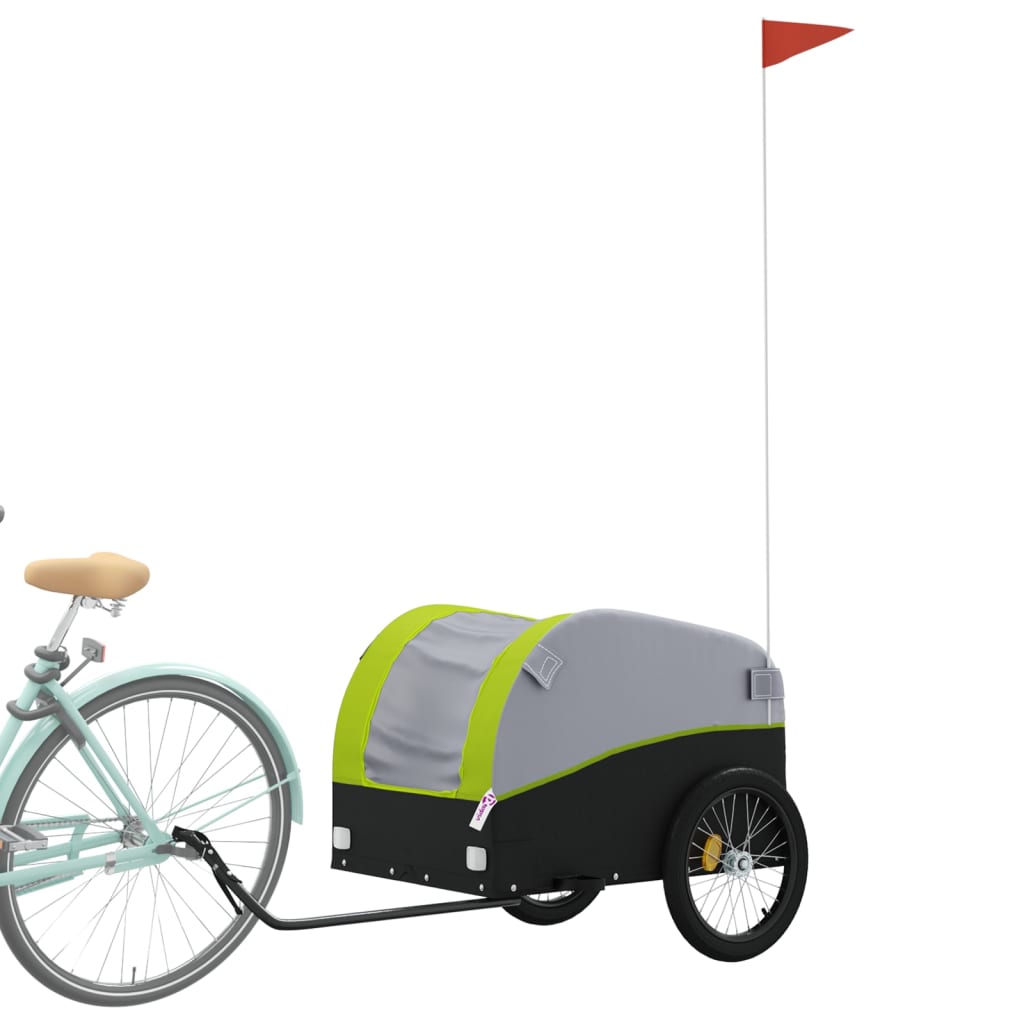 Bicycle Trailer Black and Green 45 kg Iron