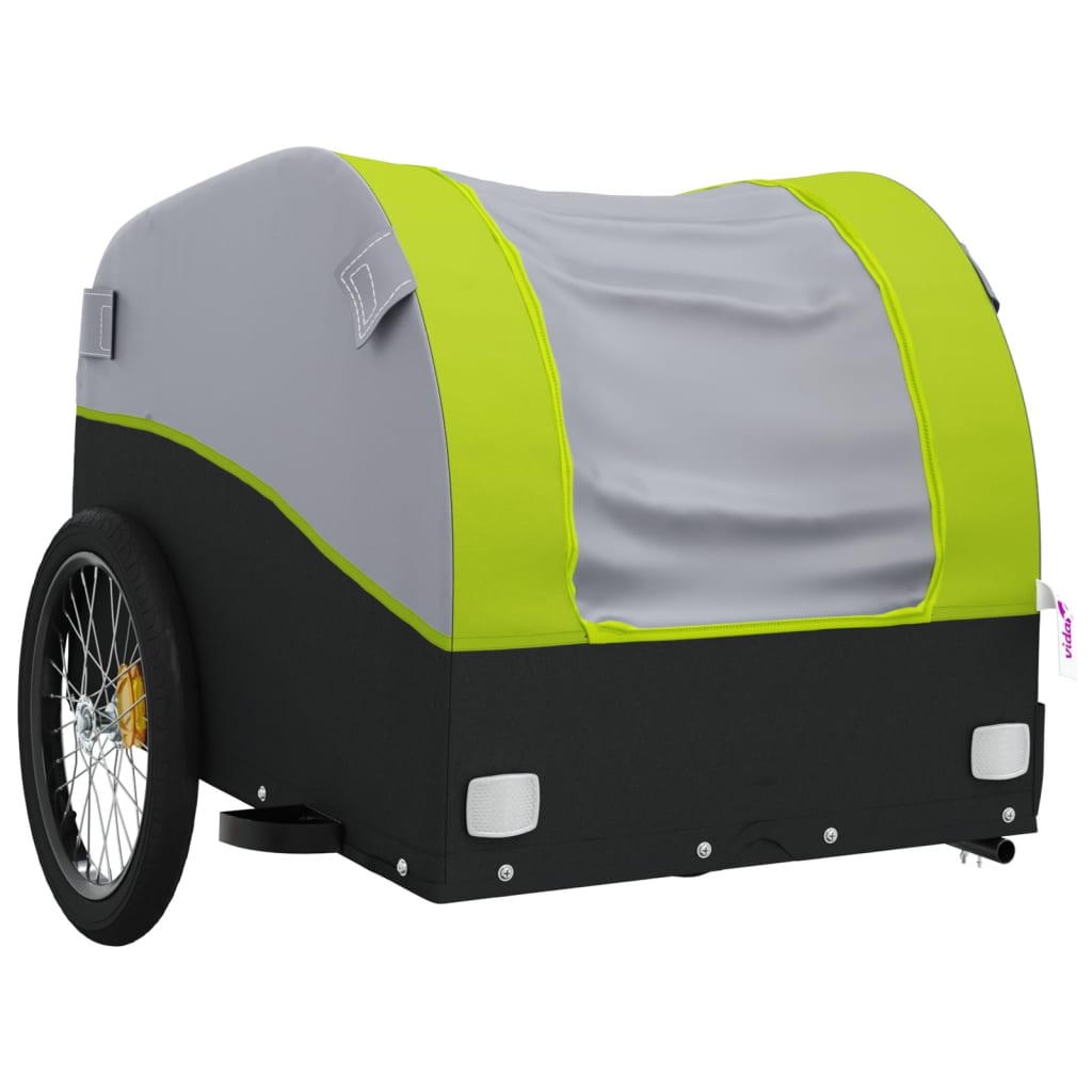 Bicycle Trailer Black and Green 45 kg Iron