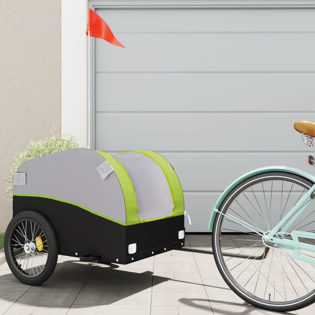 Bicycle Trailer Black and Green 45 kg Iron