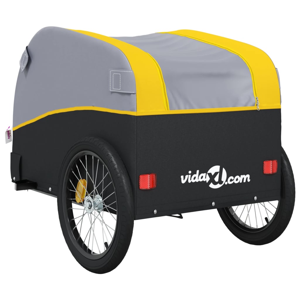 Bicycle Trailer Black and Yellow 45 kg Iron